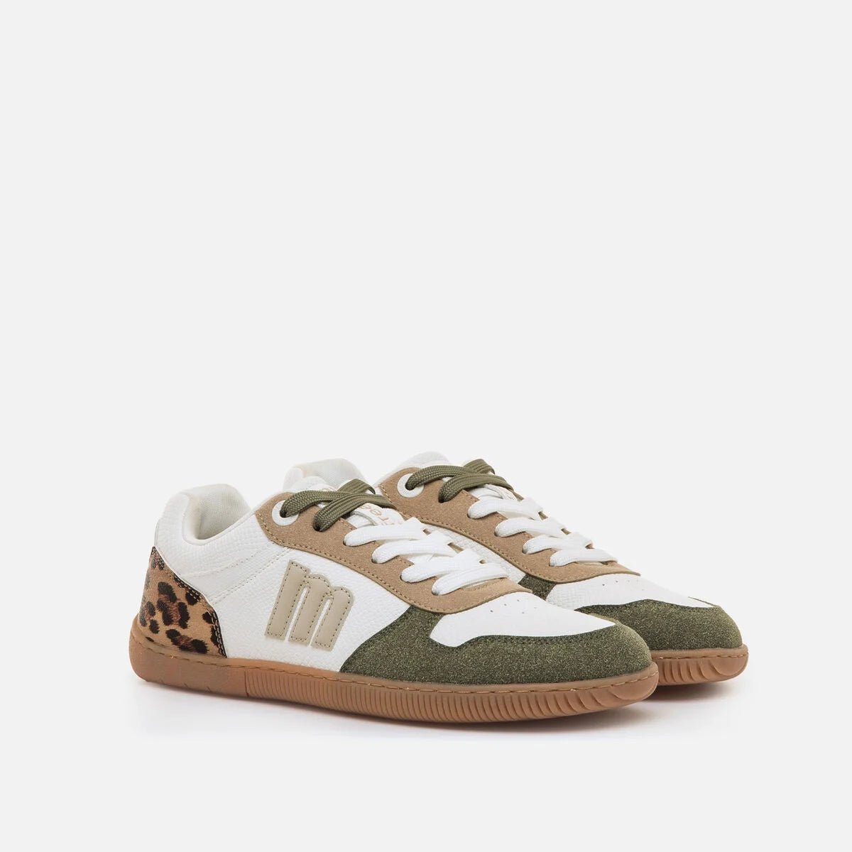 Sapatilhas Mustang Femininas Free Aria Kaki e Bege | 60840 - Roma Pell
