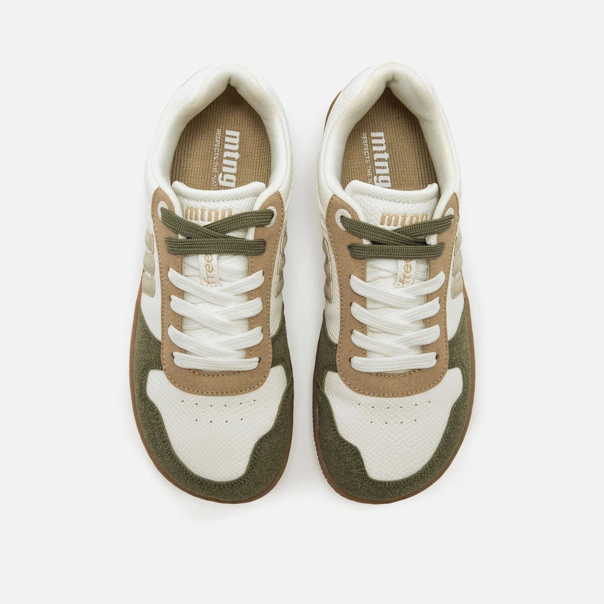 Sapatilhas Mustang Femininas Free Aria Kaki e Bege | 60840 - Roma Pell