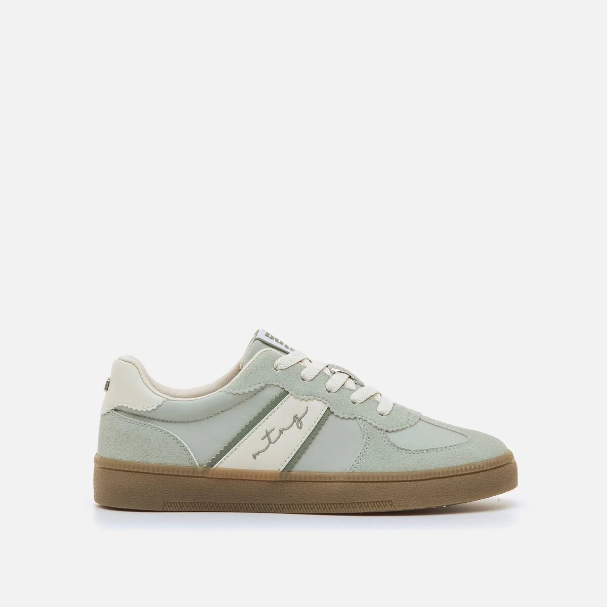 Sapatilhas Mustang Femininas Roy Verde Menta com Sola Caramelo | 60860 - Roma Pell
