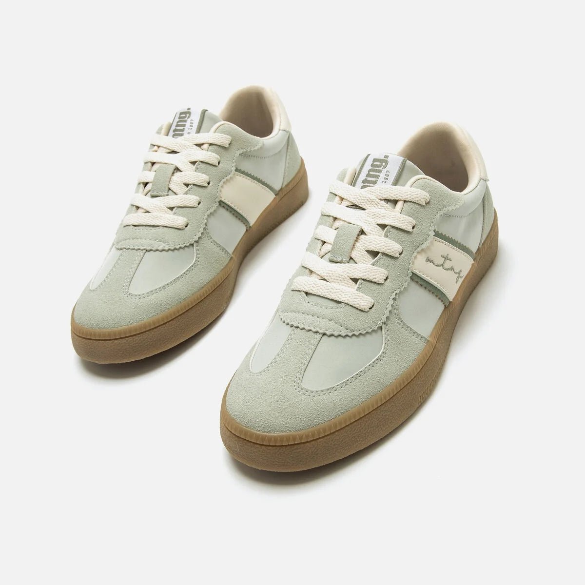 Sapatilhas Mustang Femininas Roy Verde Menta com Sola Caramelo | 60860 - Roma Pell