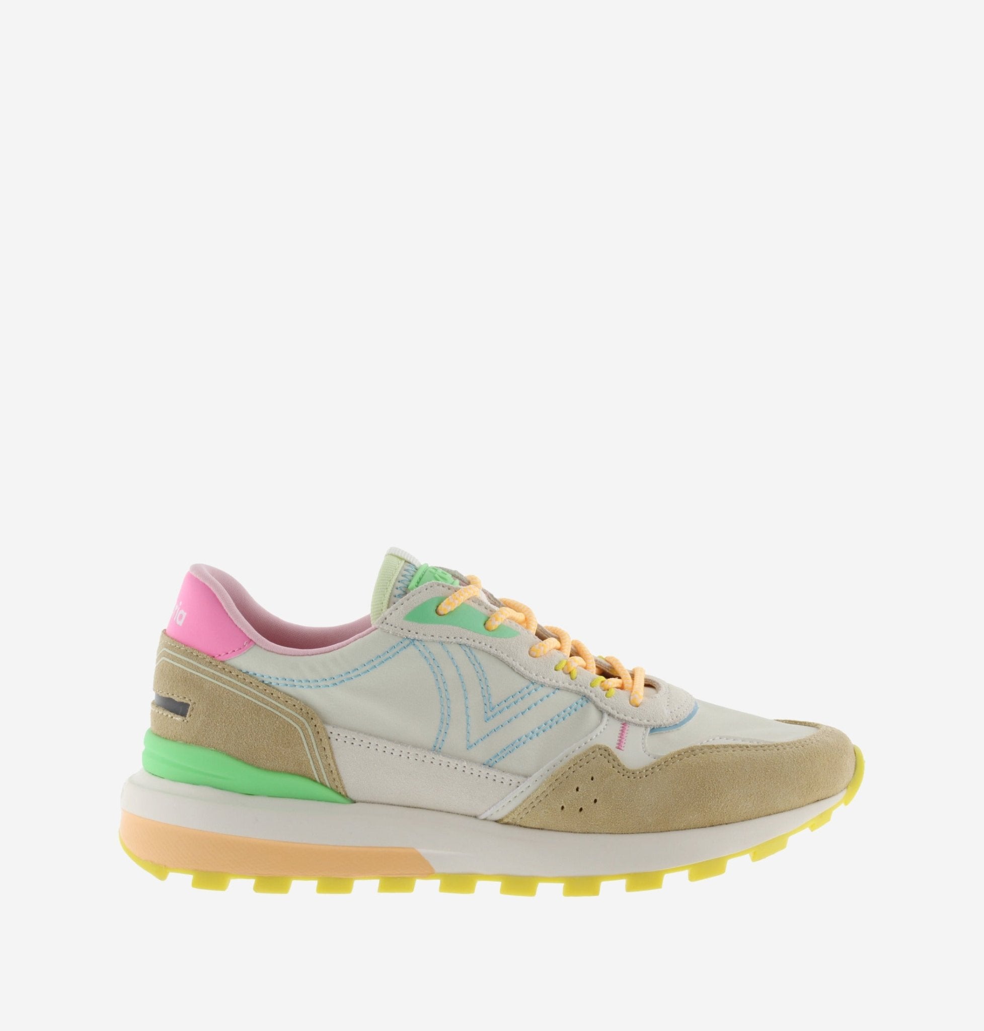 Sapatilhas Victória Multicolor Casual Bege - Roma Pell