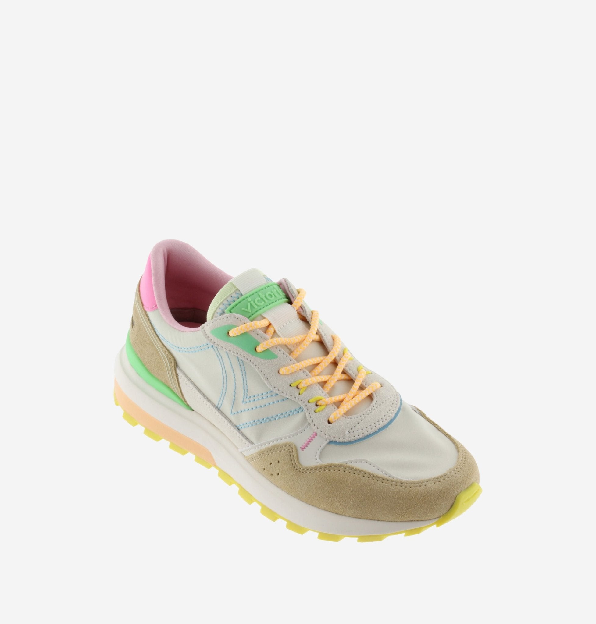 Sapatilhas Victória Multicolor Casual Bege - Roma Pell