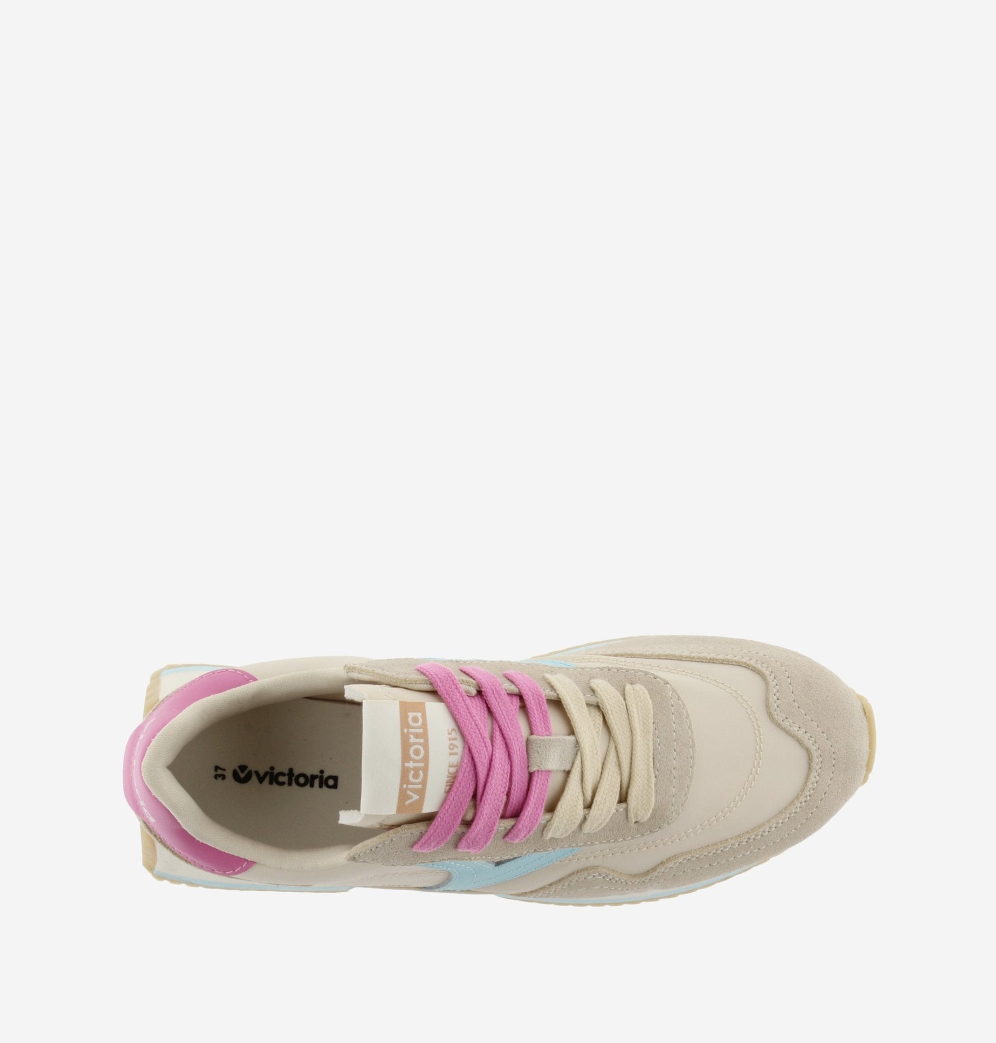 Sapatilhas Victória Multicolor Casual Desportivas Bege - Roma Pell