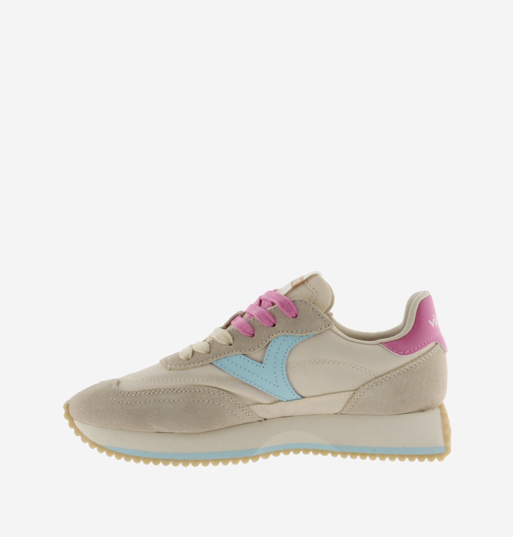 Sapatilhas Victória Multicolor Casual Desportivas Bege - Roma Pell