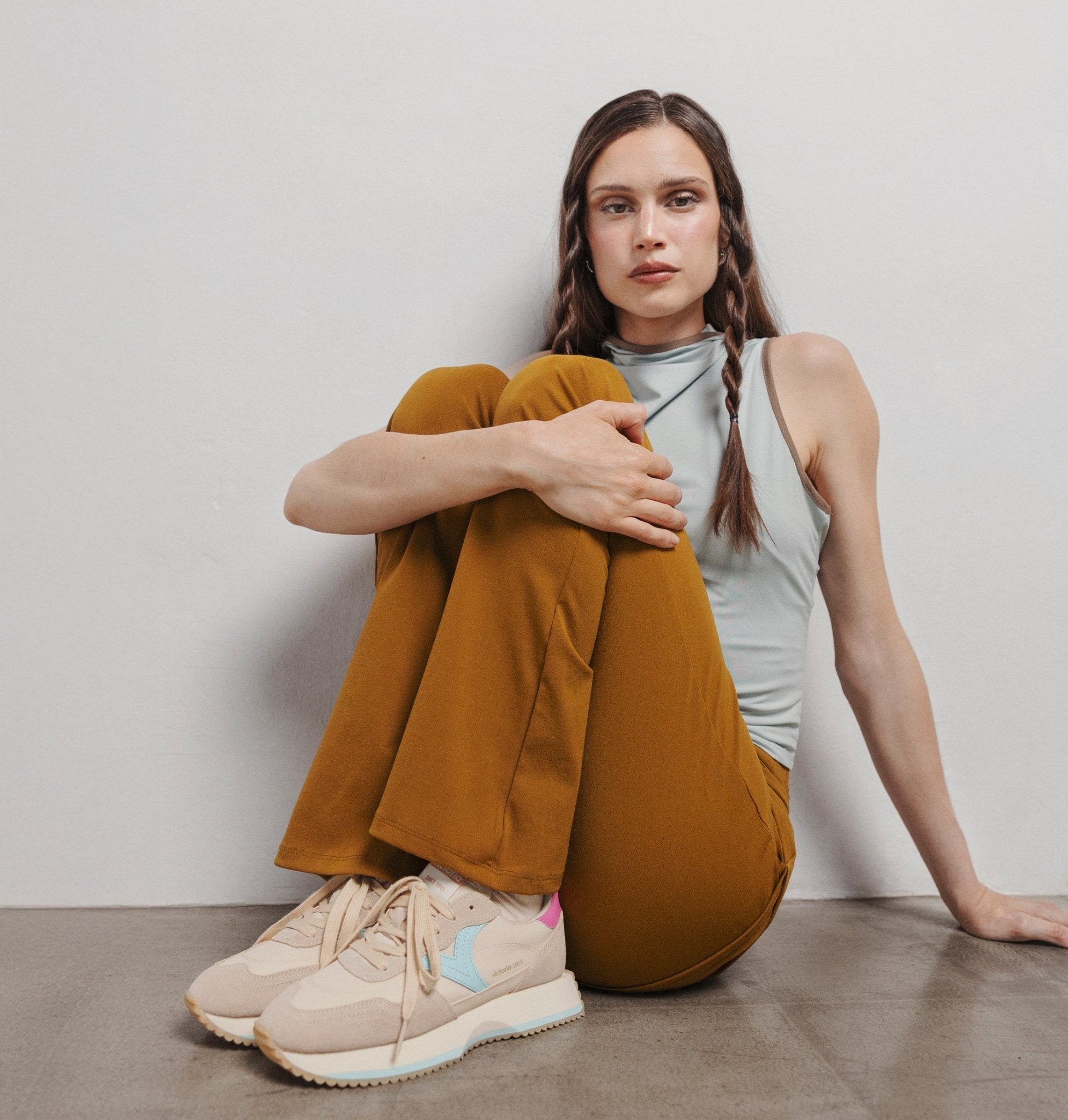Sapatilhas Victória Multicolor Casual Desportivas Bege - Roma Pell