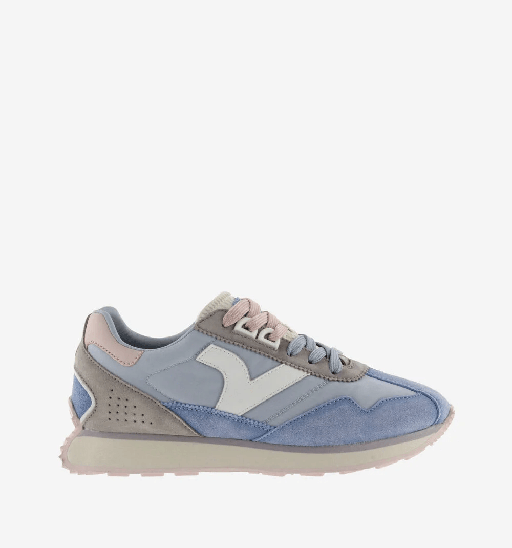 Sapatilhas Victória Retro Bicolor Nylon Pele Unissexo Azul - Roma Pell