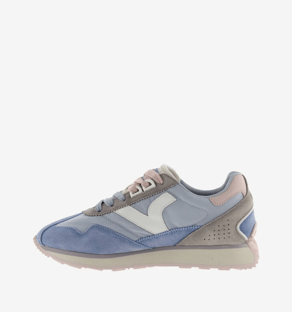 Sapatilhas Victória Retro Bicolor Nylon Pele Unissexo Azul - Roma Pell