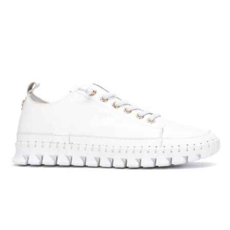Sapato Carmela em Couro com Detalhes Dourados | Casual Feminino - Roma Pell