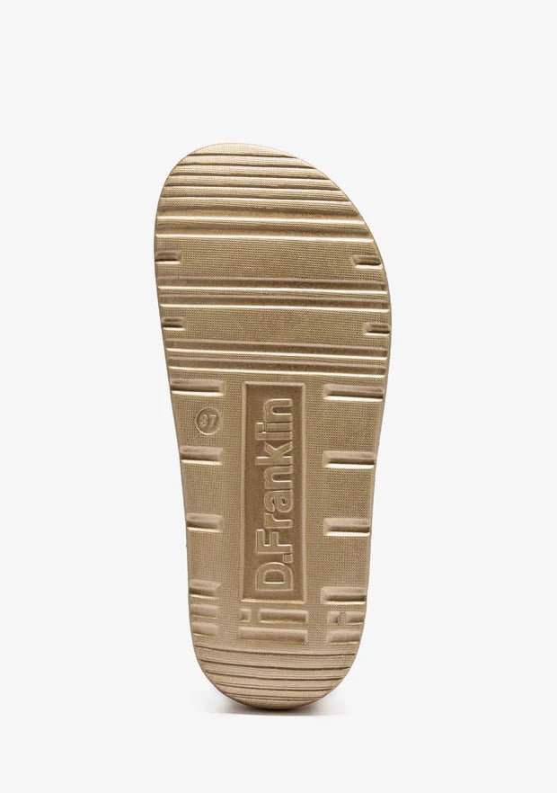 Socas D.Franklin Vibe Foam Dourado Metalizado | EVA Leve de Verão - Roma Pell