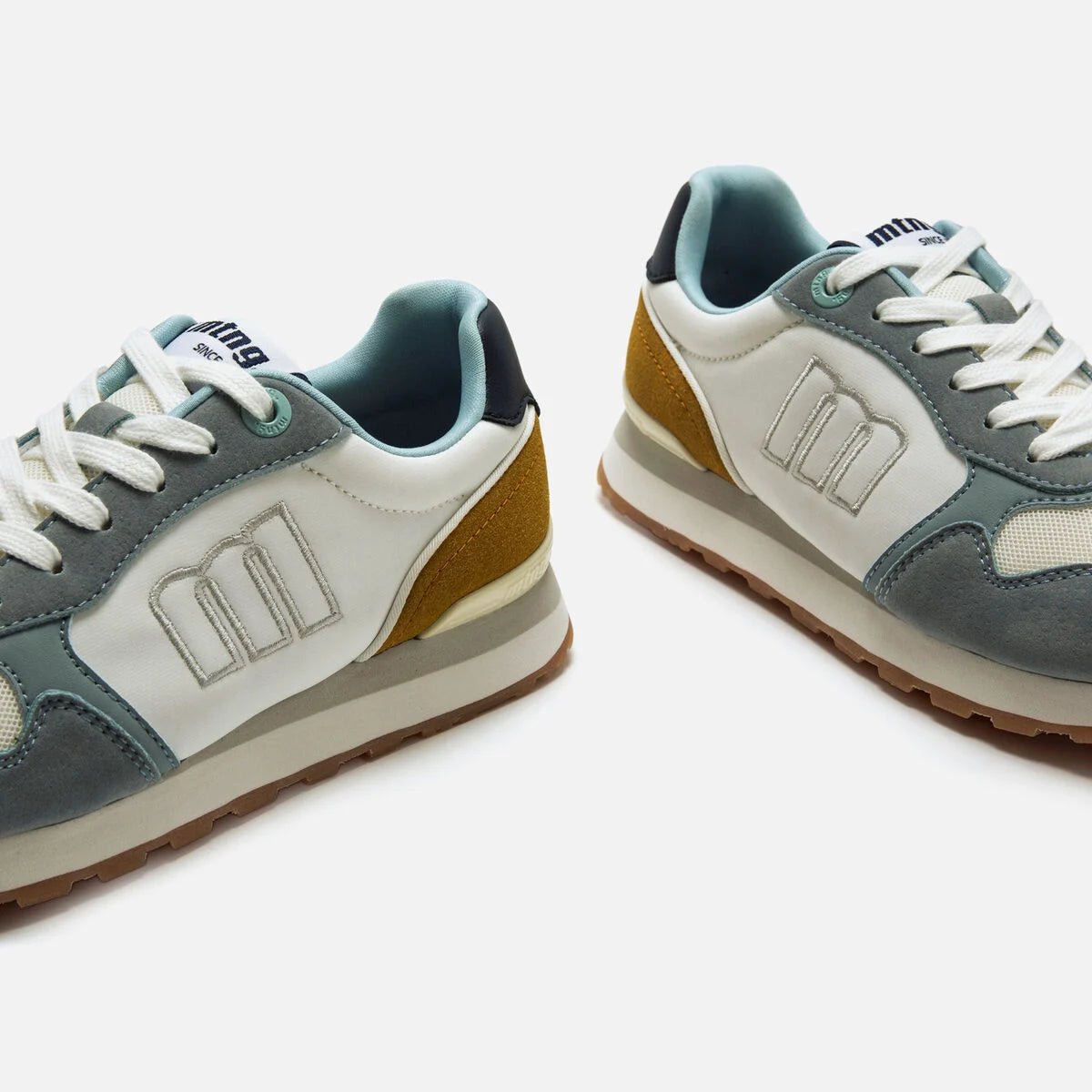 Ténis Mustang Joggo Classic Feminino Azul e Dourado | Comfort Foam - Roma Pell