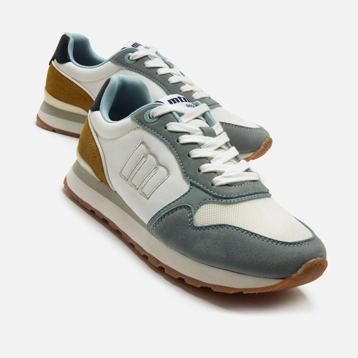 Ténis Mustang Joggo Classic Feminino Azul e Dourado | Comfort Foam - Roma Pell