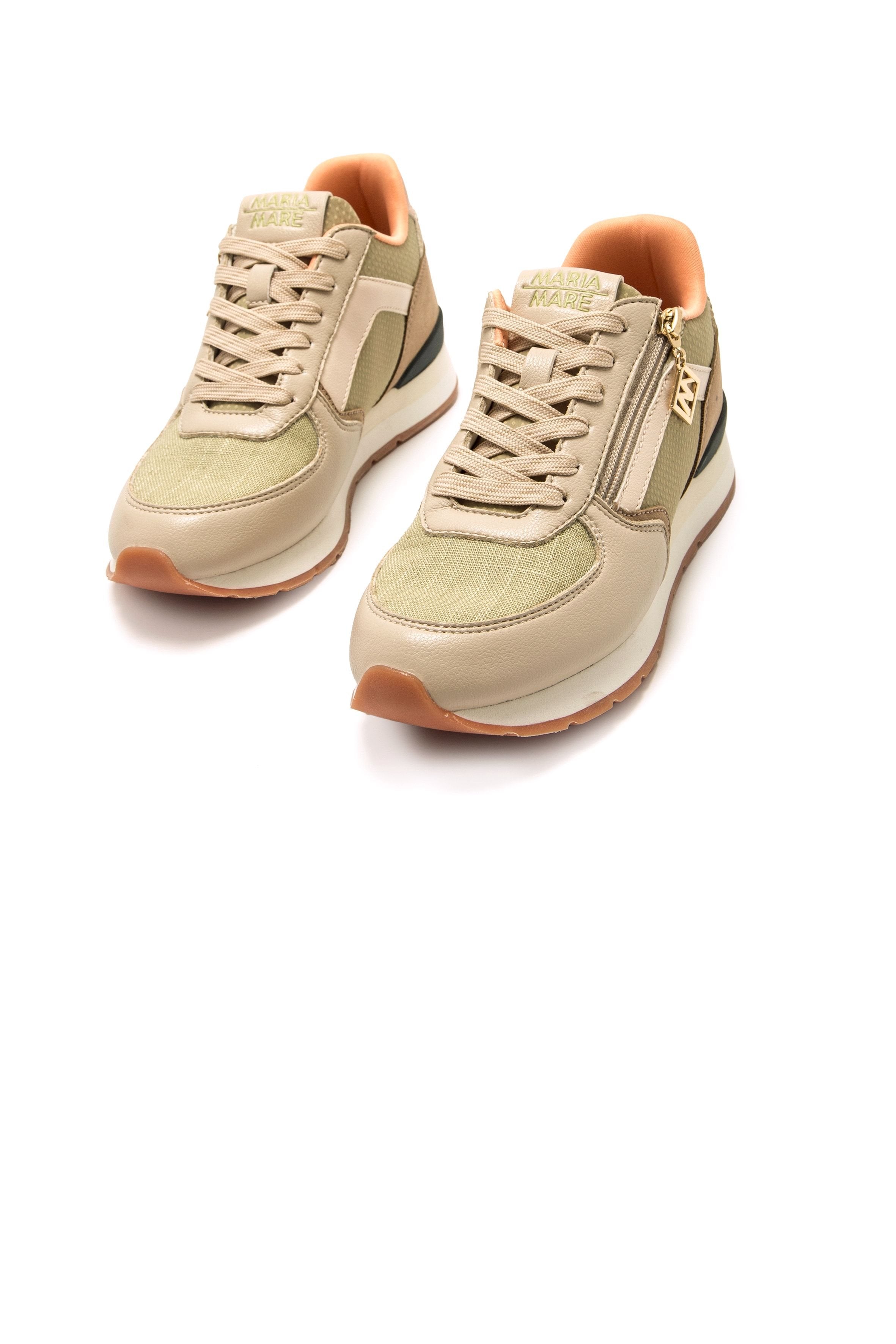 Sapatilhas Mariamare 68663 Femininas Bege com Fecho Lateral Funcional - Vista diagonal 
