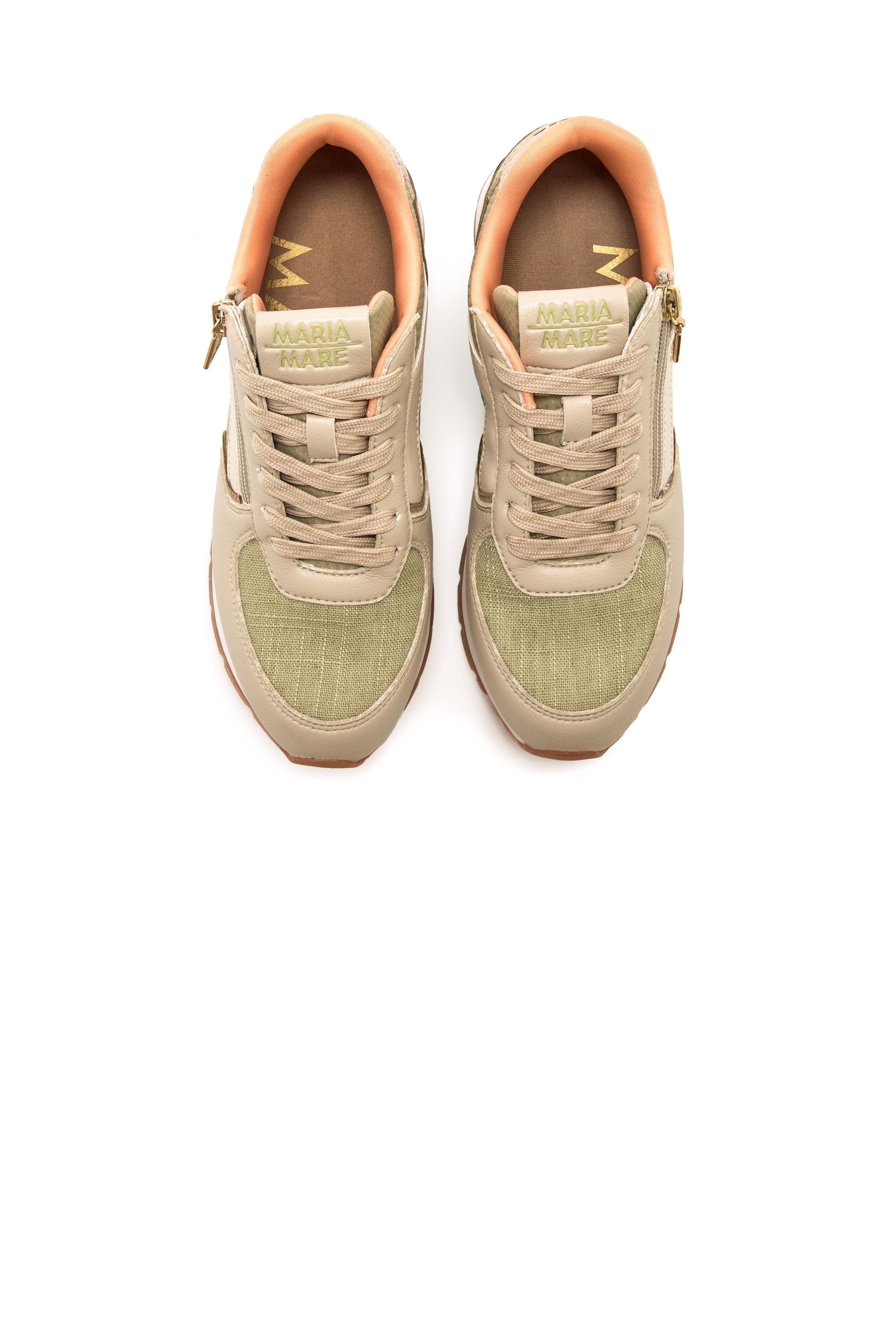 Sapatilhas Mariamare Femininas Bege e Dourado com Fecho Lateral | 68663